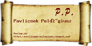 Pavlicsek Pelágiusz névjegykártya